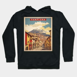 Pamplona Spain Travel Tourism Retro Vintage Hoodie